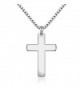 Classic Cross Necklace for Unisex Men Women 925 Sterling Silver 20" Box Chain - C2189X6RLWQ