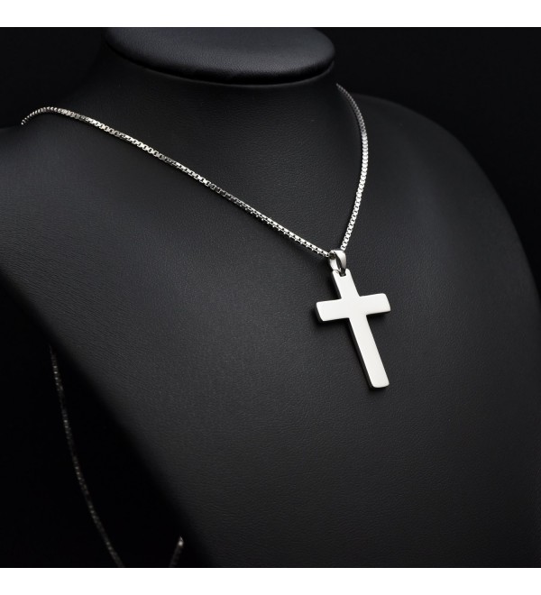 Classic Cross Necklace for Unisex Men Women 925 Sterling Silver 20