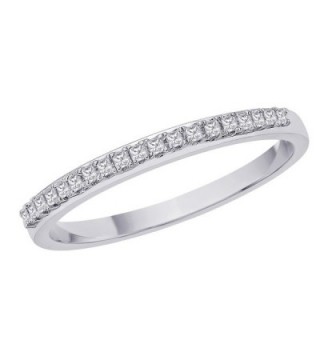 Princess Cut Diamond Anniversary Wedding Band Stackable Ring in Sterling Silver (1/10 cttw) - CZ117KLX8SP