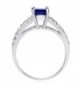 Sterling Silver Simulated Sapphire Zirconia