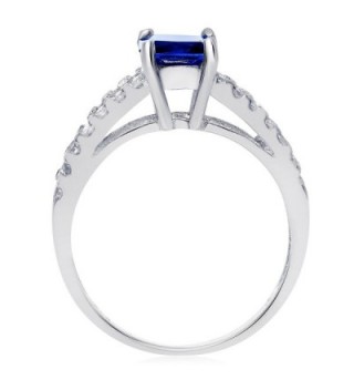 Sterling Silver Simulated Sapphire Zirconia