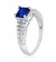 Sterling Silver Simulated Sapphire Zirconia in Women's Band Rings