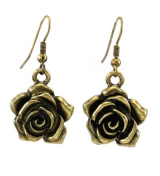 Flower Rose Dangle Earrings Fashion Jewelry - CD110UTCCX1