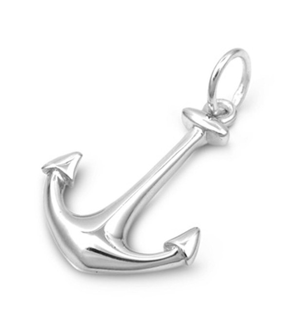 Anchor Pendant .925 Sterling Silver Charm - C412EMCUPOT