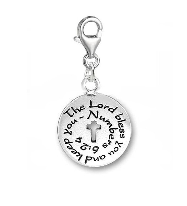 The Lord Bless You and Keep You Religious Cross Clip on Charm for European Jewelry w/ Lobster Clasp - C311TL07X9X