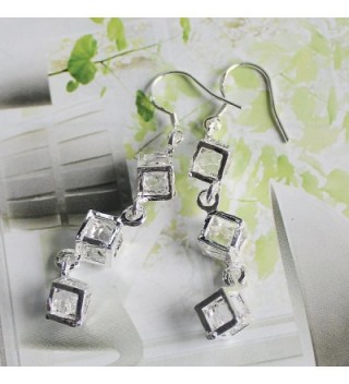 Womens Square Cubic Zirconia Earrings