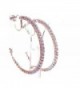 Clip-on Earrings Silver Tone Crystal Hoop Earrings 2 Inch Clip Hoop Earrings for Non Pierced Ears - CJ12MZ4YAEN