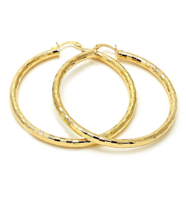 Stunning 14K Gold Plated Women Hoop Earrings- 4mm. 20MM to 80 MM - C112NGHK4B6