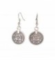 Andyle Vintage Tibetan Silver Round Coin Embossed Dangle Drop Hook Earrings - CG12LSPBHYP