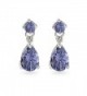 Sterling Simulated Tanzanite Teardrop Earrings