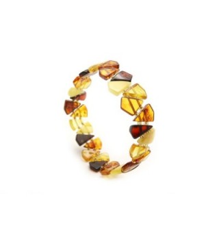 Genuine Natural Baltic Amber Stretch Bracelet For Women - Multicolored - CH11A1FBS15