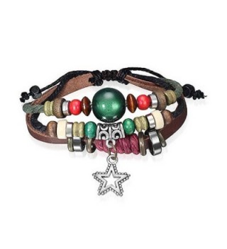 Bling Jewelry Leather Bracelet Simulated