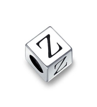 Bling Jewelry 925 Sterling Silver Block Letter Z Bead Charm - CY115668FF7