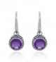Sterling Silver Vintage Amethyst Earrings