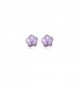 Daesar Gold Plated Earring for Women Earrings Crystal Flower Cubic Zirconia Earrings - Purple - CN188HRA8NK