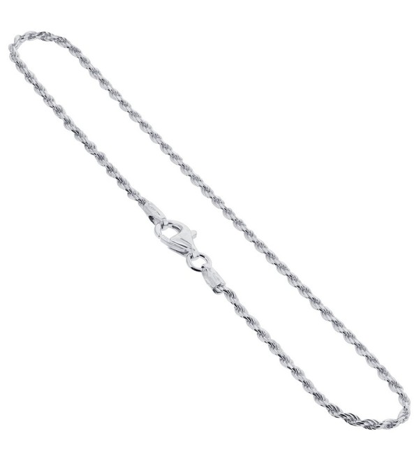 Gem Avenue 925 Sterling Silver Rope Chain Bracelet With Lobster Clasp (7" - 8" Available) - CC112LM2W4J