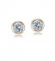 Sterling Zirconia Bezel Set Martini Earrings