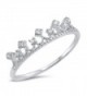 White CZ Crown Princess Royal Kingdom Ring .925 Sterling Silver Band Sizes 4-10 - C0183CXQYOT