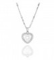 Necklace Pendant Brilliant Rhinestone Zirconia - Silver Plated Love Heart - CI188SCY88R