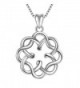 925 Sterling Silver Irish Infinity Endless Love Celtic Knot Vintage Pendant Necklace- Box Chain 18" - CG182SSHE4S