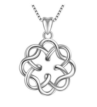 925 Sterling Silver Irish Infinity Endless Love Celtic Knot Vintage Pendant Necklace- Box Chain 18" - CG182SSHE4S