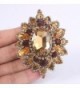 EVER FAITH Rhinestone Sunflower Gold Tone