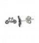 Tiny Sterling Silver Bicycle Stud Earrings 5/16 inch - C8111B2CKYH
