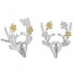 Animal Earrings Deer Stud Earring 925 Sterling Silver Women's Sweet Girl Brincos Jewelry - CU12O4526BC