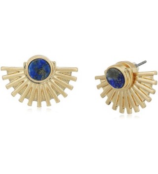 Danielle Nicole Aolani Stud Earrings - Worn Gold With Sodalite Lapis - CG17Z3C304Q