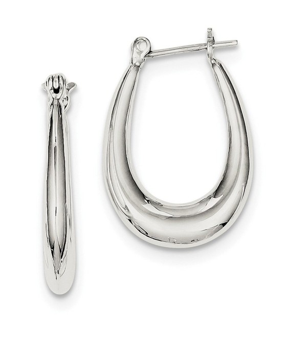 Sterling Silver Stunning Oval Hoop Earrings (0.9IN x 0.7IN ) - C2119CBIPS9
