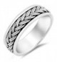 Spinner Rope Knot Design Ring New .925 Sterling Silver Wedding Band Sizes 7-13 - CD12NAJ7IPL