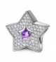 NinaQueen "Star Pave" 925 Sterling Silver Purple Bead Charms - CT11Y2576KD