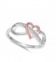 Infinity Gold Tone Heart Sterling Silver