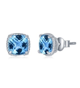 Sterling Genuine Fastened Birthstone Earrings