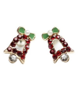Penderie Lovely Little Rhinestone Jingle Bells Stud Earrings- 1 Pair- with Free Gift Box - CM1282B1B8P