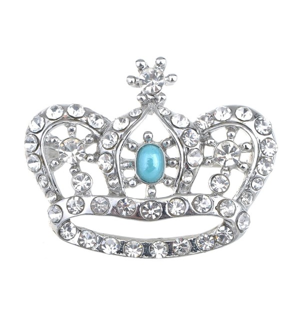 Alilang Vintage Inspired England Royal Prince Queen Crown Crystal Rhinestone Pin Brooch - CK114V75WWL