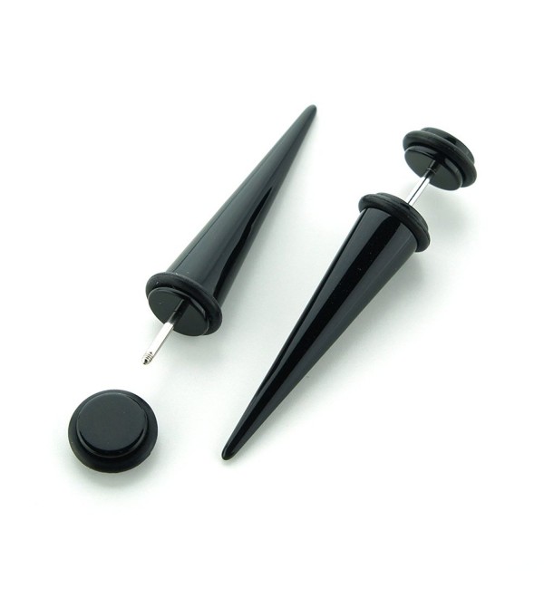 Solid Black - Acrylic Fake Tapers - Cheaters - 0G Gauge - 8mm - C411FB29RZ3