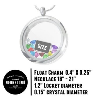 Floating Locket Colorful Crystals Neonblond