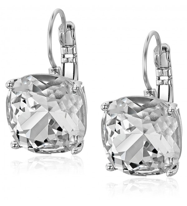 kate spade new york Kate Spade Earrings Small Square Leverback Earrings - Clear/Silver - CL110FXM35J