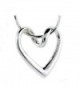 Necklace For Women Teen Girls - 14k White Gold Plated Open Heart Shaped Pendant - Gift - CE12IJPZTC3