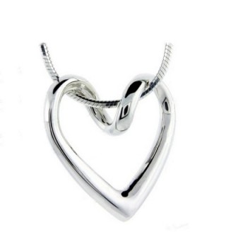 Necklace For Women Teen Girls - 14k White Gold Plated Open Heart Shaped Pendant - Gift - CE12IJPZTC3