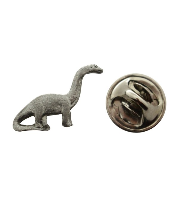 Brontosaurus Mini Pin ~ Antiqued Pewter ~ Miniature Lapel Pin ~ Sarah's Treats & Treasures - C912H6URHKJ