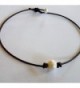 Seasidepearls30A Leather Choker Necklace inches in Women's Choker Necklaces