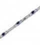 Created Sapphire Bracelet Sterling Silver Bezel Set - CY111PM8Y07