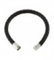 Magnetic Braided Leather Bracelet BB0500BLK_MSP