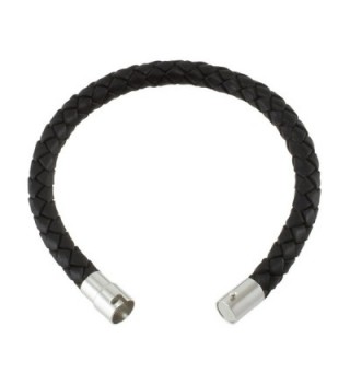 Magnetic Braided Leather Bracelet BB0500BLK_MSP