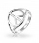 Bling Jewelry Peace Sign Open Symbol Sterling Silver Ring - CF113Z3CPQD