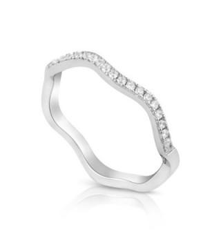 Sterling Silver Simulated Diamond Stackable