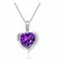 1.42 Ct Heart Shape Purple Amethyst 925 Sterling Silver Pendant - CZ128Z09EE1
