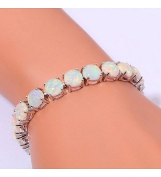 CiNily Rhodium Created Gemstone Bracelet